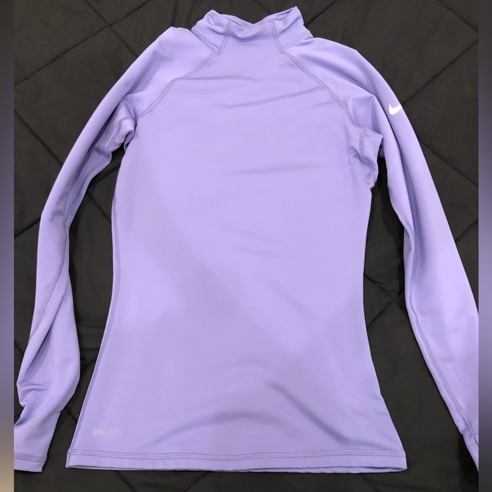 Nike, small, long sleeve, mock neck, running shirt. Lavender. Great condition